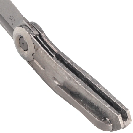 Nóż składany Reate VK-CLU Gray Crystalized Titanium, Hand Rubbed Satin Elmax by Vulpex Knives