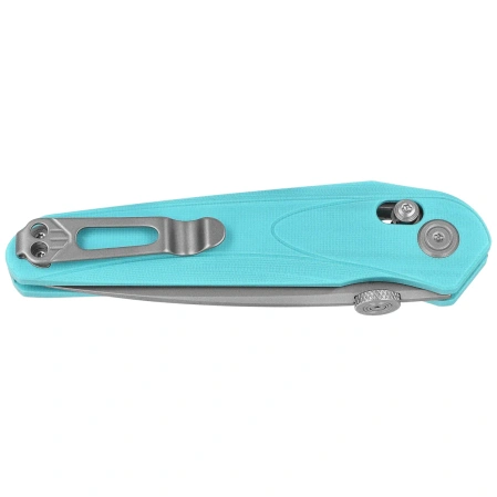 Bestech Mothus Knife Light Blue G10, Bead Blast / Fine Stonewashed 14C28N by Kombou (BG67D)