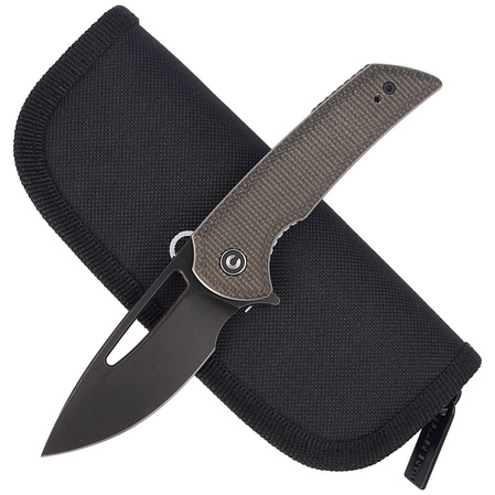 CIVIVI Odium Dark Green Micarta, Black Stonewashed (C2010G)