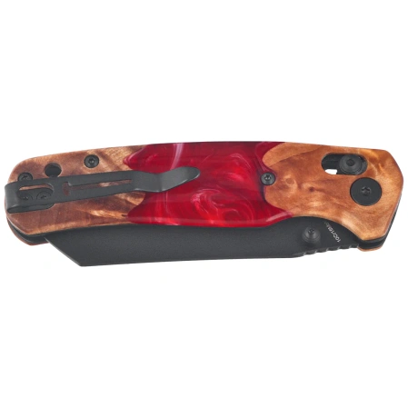Bestechman Cicada's Wing Knife Wood / Resin, Black PVD 10Cr15MoV (BMK06-W-5)