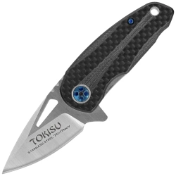 Tokisu Money Clip Knife Carbon Fiber/Black G10, Satin 7Cr17Mov (18684)