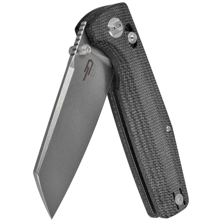 Nóż składany Bestech Slasher Black Micarta, Stonewashed D2 (BG56A-1)