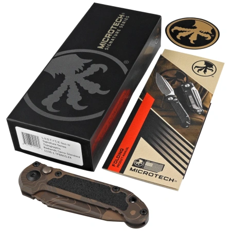 Nóż automatyczny Microtech LUDT Gen III T/E Signature Topographic Badlands Camo Aluminium, Topographic Badlands Camo M390MK by Tony Marfione (1136-1TPBNCS-Z4)