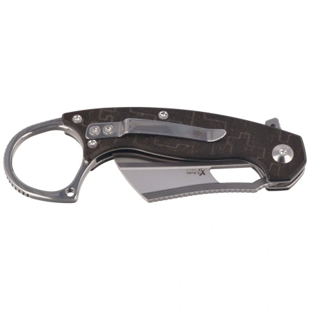 Nóż składany Kizer Dodo Karambit Chocolate Glacier Richlite, Satin Brushed Nitro-V by Giedymin (V2702A1)