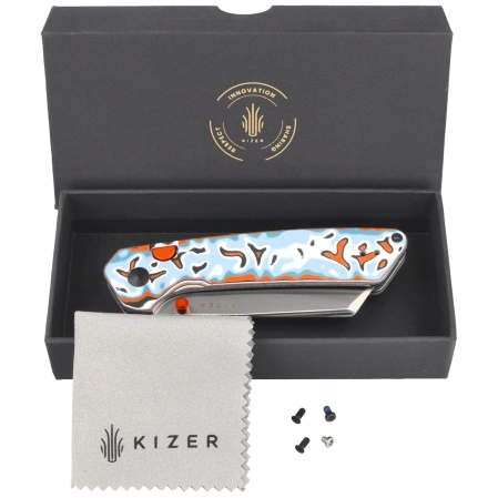 Kizer Madrac Knife Vortex Micarta, Satin 14C28N by Matteo Pignatelli (V3693BSA2)