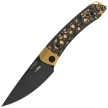 Kizer Mini MoMo Kamo Gold Titanium / Camo Gold Fat Carbon, Polished DLC S90V by Vladimir Legachev (Ki3663A3)