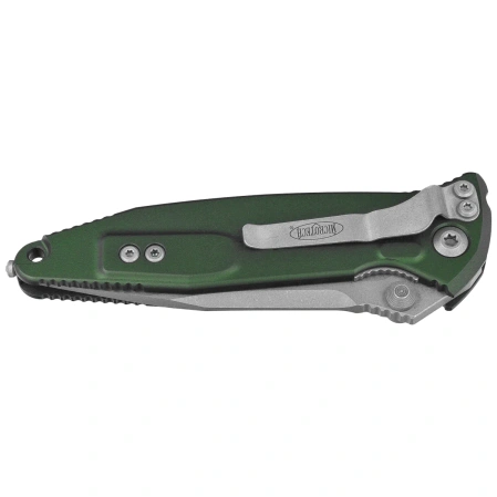 Nóż składany Microtech Socom Elite S/E-M Emerald Green Aluminium, Apocalyptic M390 by Tony Marfione (160-10APEG)