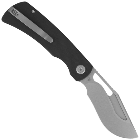 Kubey Gurkha Knife Black G10, Beadblasted 14C28N by Johan Jordaan (KU397A)