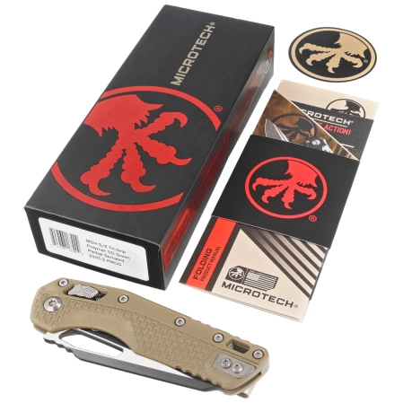 Microtech MSI S/E Ram-Lok OD Green Tri-Grip Polymer, Black/Satin P/S M390MK by Tony Marfione (210T-2PMOD)