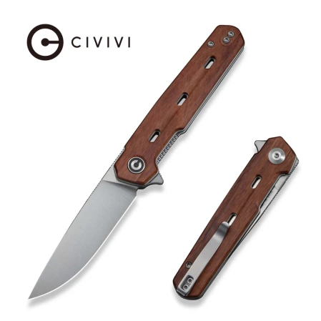 Civivi Navo Knife Guibourtia Wood, Satin Nitro-V by Ostap Hel (C25015B-1)