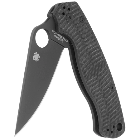 Nóż składany Spyderco Para Military 2 Salt Black G10, Black DLC CPM MagnaCut by Sal, Eric Glesser (C81GMCBKP2)