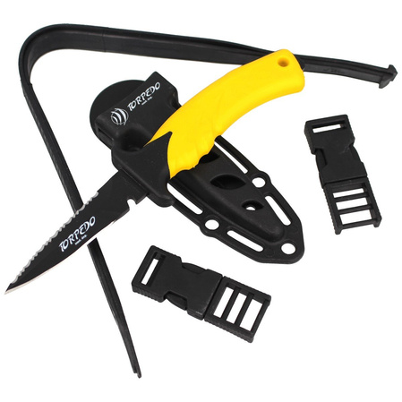 Nóż nurkowy MAC Torpedo 9 Yellow PP-TPE, Black Idroglider W 1.4060