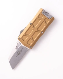 Microtech Exocet II Wharncliffe OTF Knife Tan Aluminum, Stoneawshed M390MK by Tony Marfione (1156-10TA)