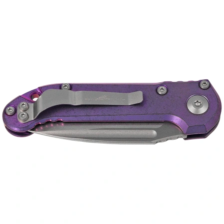Nóż automatyczny Microtech LUDT Gen III S/E Marfione Select Purple Anodized Slab Side Titanium, Purple HW, Stonewashed M390MK by Tony Marfione (1135-10MS9)