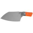 Microtech Santoku 6'' Kitchen Knife Titanium Bolster/Ember G10, Stonewashed M390MK (3200B-10EM)