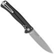 LionSteel Skinny Knife Black Aluminum/ Black Canvas Micarta, Stonewashed MagnaCut by Molletta (SK01A BS)
