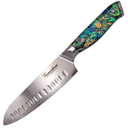 Tramuntana Decor Habitat Santoku Kitchen Knife Abalone/Epoxy, VG10 Damascus (TK-CD11)