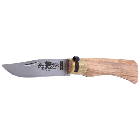 Nóż składany Antonini Old Bear Classical M Olive Wood, Satin C70 (9306/19_LU)