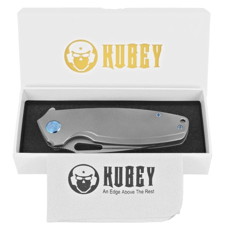 Kubey Tityus KB360A Knife Gray Titanium, Bead Blasted 14C28N