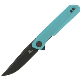 Bestechman Mini Dundee Knife Light Blue G10, Grey PVD D2 by Ostap Hel (BMK03E)