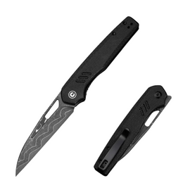 Civivi Guile Knife Black Canvas Micarta, Damascus by Shawn Ashmore (C24062B-DS1)