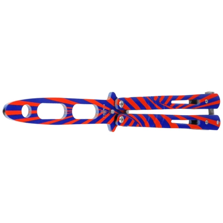 Third Decor Habitat Training Balisong Knife Blue-Red Steel,  Blue-Red 420 (TH-K3103)