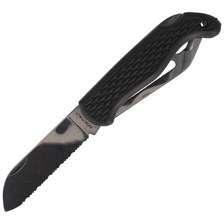Nóż żeglarski MAC Boat 2 Black PP-TPE, Satin W 1.4034