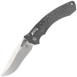 Nóż składany Microtech Amphibian Mini Ram-Lok S/E Gray Slab Side Titanium / Carbon Fiber, Flamed Bksp, Stonewashed M390MK by Tony Marfione (137MRL-10MS12)