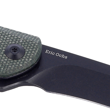 CIVIVI Mini Sandbar Green Micarta, Black Stonewashed by Eric Ochs (C20011-3)