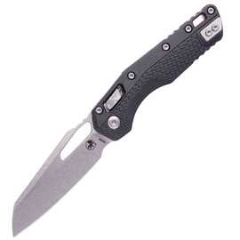 Microtech MSI S/E Knife Black Tri-Grip Polymer / Red Back Strap, Stonewashed M390MK by Tony Marfione (210T-10PMBK-A5)