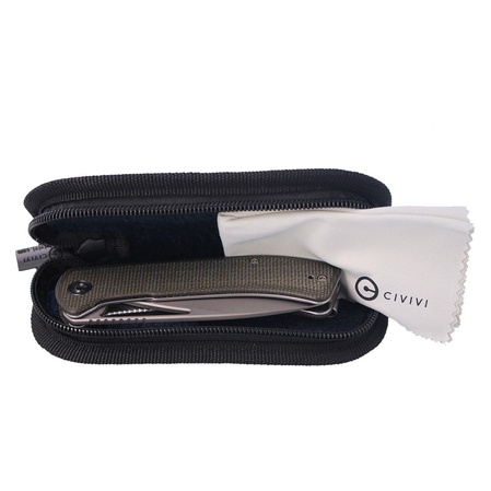 Nóż składany CIVIVI Riffle Dark Green Micarta, Gray Stonewashed (C2024C)