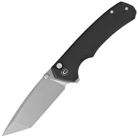 Civivi Brazen Button Lock Knife Black G10, Stonewashed 14C28N (C19059C-1)