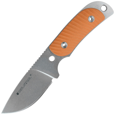 Real Steel Hunter 165 Orange G10, Stonewashed 12C27 knife (3532)