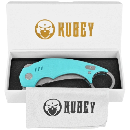Nóż składany Kubey Jaw Pikal Light Blue G10, Beadblasted 14C28N by MUZI Design (KU440B)