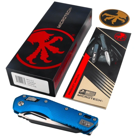 Microtech MSI S/E Knife Fluted Blue Aluminium, Black M390MK by Tony Marfione (210-1FLBL)