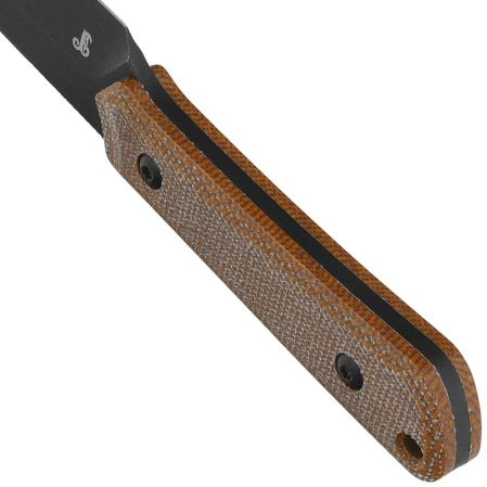 Kubey Knife Thorn Brown Micarta, Blackwashed 14C28N by Scott Halpern (KU413F)