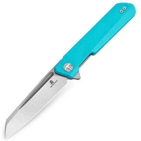 Bestechman Dundee Sheepfoot Tiffany Blue G10, Stonewashed/Satin D2 by Ostap Hel (BMK09B)