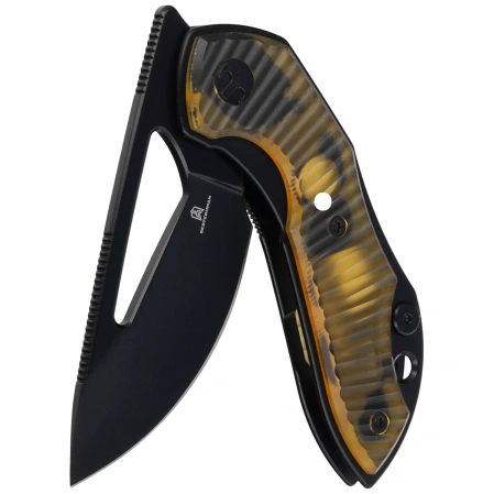 Nóż składany Bestechman Triassic Amber Ultem, Black PVD 14C28N by Denis Simonutti (BMK17F)