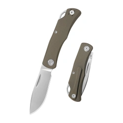 KB by Kubey El Dorado Knife Bronze Titanium, Silver Beadblasted M390 by Derek Shanon (KB469D)