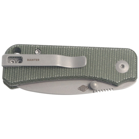 CIVIVI Knife Baby Banter Green Micarta, Gray Stonewashed by Ben Petersen (C19068SB-1)
