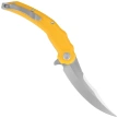 Kubey Crest Knife Yellow G10, Satin 14C28N by Yuze Zhong (KU346C)