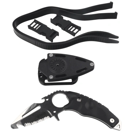 MAC Coltellerie Gunslinger Scuba Rescue Diving Knife Black FRN, Satin 420 by Riccardo Silva (GLRRE.N)