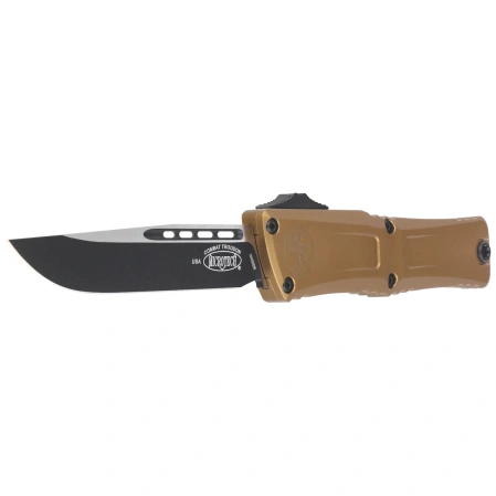 Microtech Combat Troodon Gen III S/E OTF Knife Tan Aluminum, Black M390MK by Tony Marfione (1143-1TA)