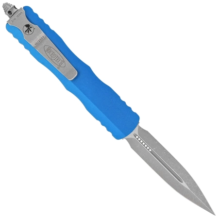 Nóż automatyczny OTF Microtech Dirac D/E Blue Aluminium, Apocalyptic M390 by Tony Marfione (225-10APBL)
