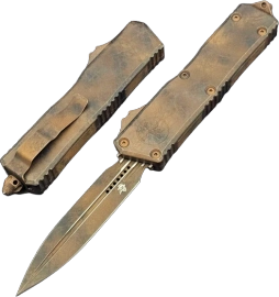 Microtech Scarab II Gen III Executive D/E Signature OTF Knife Plague Outbreak Aluminum, Plague Outbreak M390MK by Tony Marfione (1175-1PLOBS)
