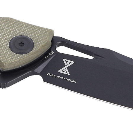 Nóż składany Kubey Raven Green G10, Dark Stonewashed AUS-10 by Jelly Jerry (KB245I)