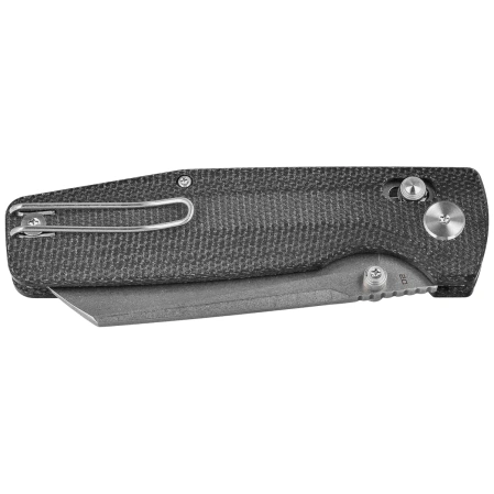 Bestech Slasher Black Micarta, Stonewashed D2 Knife (BG56A-1)