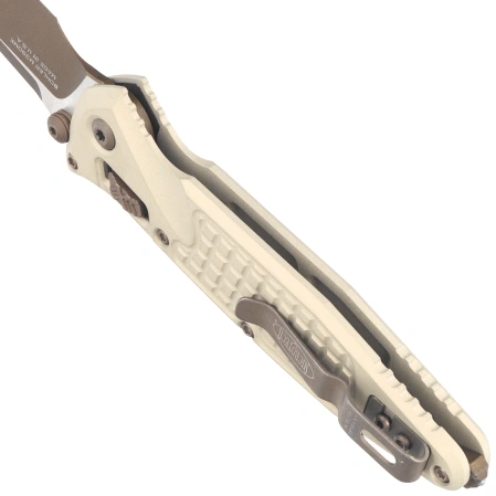 Microtech Socom Ram-Lok S/E Knife Champagne Gold Frag Aluminum, Champagne Gold M390MK by Tony Marfione (160RL-1FRCG-C19Z23)