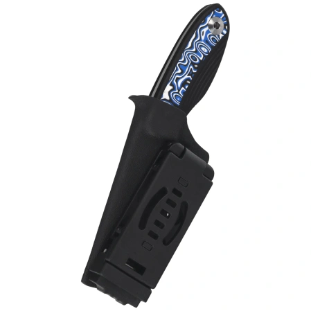 Kizer Finch Knife Black G10/Blue-White Vortex Micarta, Satin AEB-L by Vincent Rizzo (1134A3)