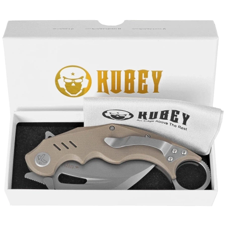 Nóż składany Kubey Wrath Tan G10, Beadblasted 14C28N by MUZI Design (KU261C)
